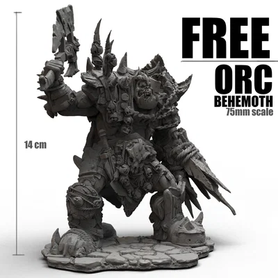 ORC BEHEMOOTH 75mm scale - FREE
