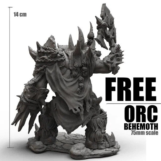 ORC BEHEMOOTH 75mm scale - FREE - Image 3