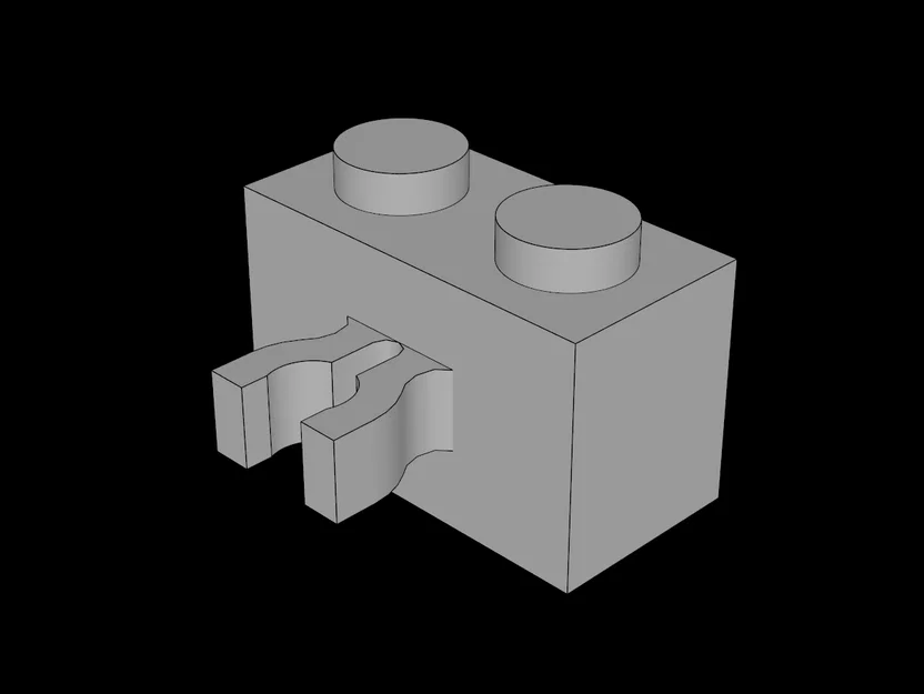 Gạch nối Lego 1x2 với kẹp dọc tiện dụng (Mẫu in 3D tương thích) - Image 1