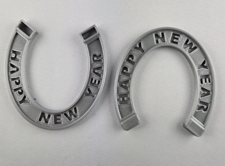 Móng ngựa may mắn Happy New Year - Mô hình in 3D trang trí tết - Image 1