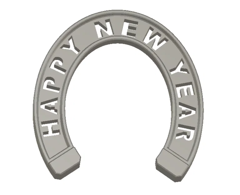 Móng ngựa may mắn Happy New Year - Mô hình in 3D trang trí tết - Image 2