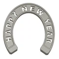 Móng ngựa may mắn Happy New Year - Mô hình in 3D trang trí tết - Thumbnail 2