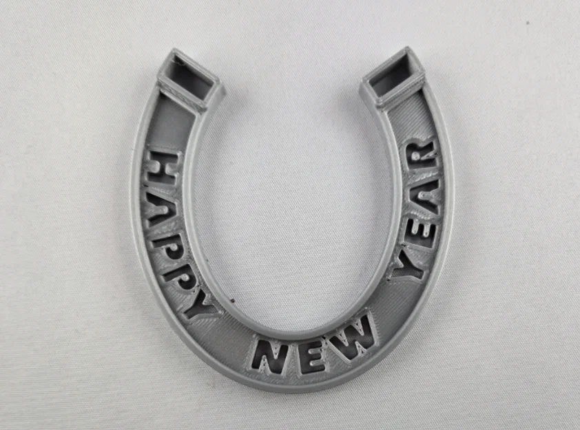 Móng ngựa may mắn Happy New Year - Mô hình in 3D trang trí tết - Image 3