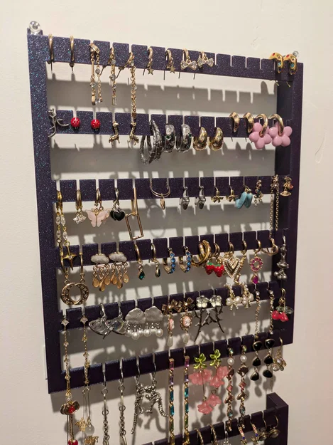 Kệ treo bông tai gắn tường 3D - Lưu trữ gọn gàng 90 đôi trang sức - Image 2