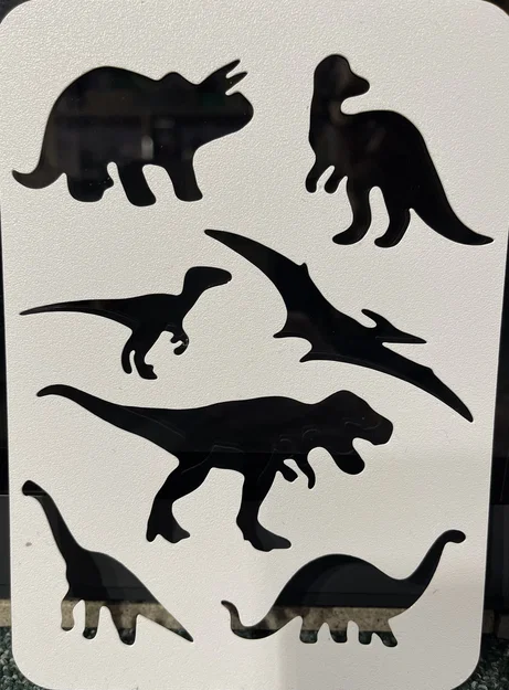 Khủng long – Khuôn stencil (template) để vẽ và tô màu - Image 2