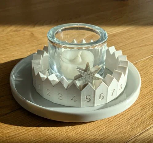 Lịch Mùa Vọng (Advent Calendar) tròn cho nến Tealight - Image 1