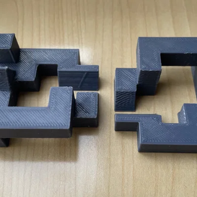 Mô hình giải đố Cross Puzzle (Hanayama style) in 3D đầy thử thách