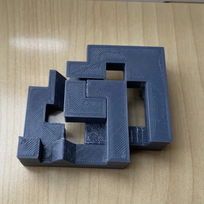Mô hình giải đố Cross Puzzle (Hanayama style) in 3D đầy thử thách