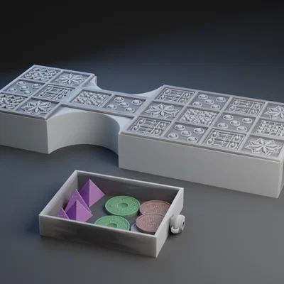 Mô hình bàn cờ Hoàng gia Sumer (Sumerian Game of Ur) in 3D