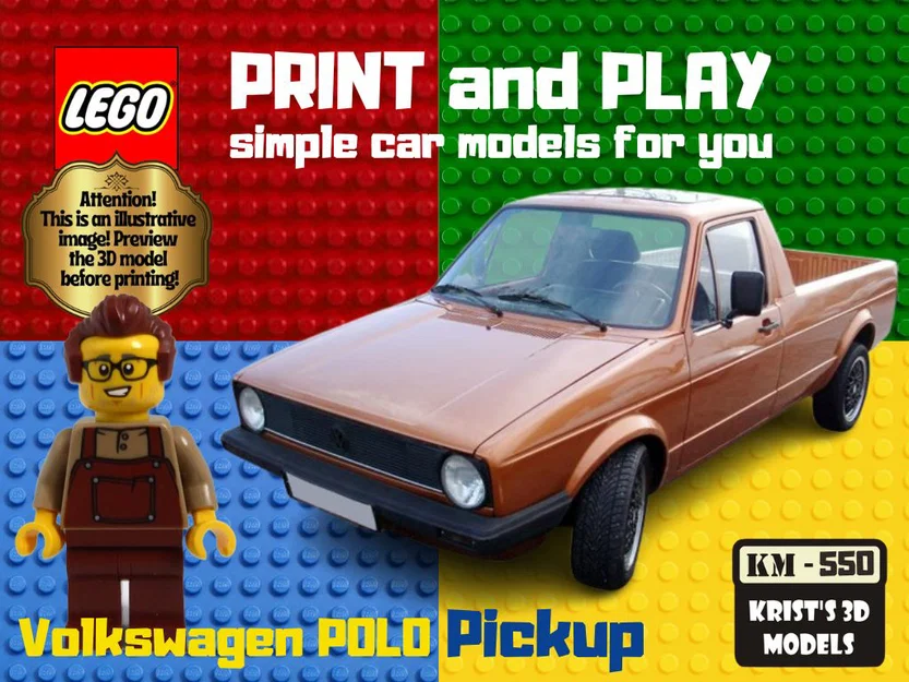 Mô hình xe Volkswagen Polo Pickup tương thích LEGO độc đáo - Image 1