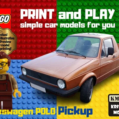 Mô hình xe Volkswagen Polo Pickup tương thích LEGO độc đáo
