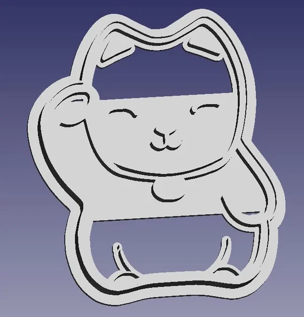 Khuôn cắt bánh quy Mèo Thần Tài (Lucky Cat Cookie Cutter) - Image 1