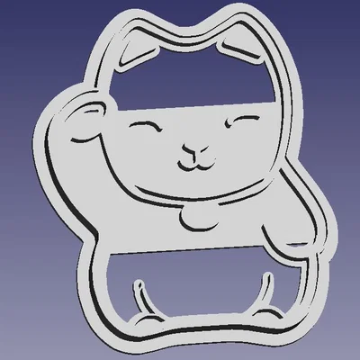 Khuôn cắt bánh quy Mèo Thần Tài (Lucky Cat Cookie Cutter)