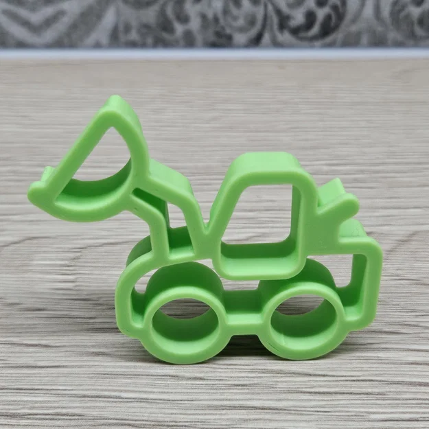 Khuôn nhấn bánh quy hình xe xúc đất 3D (Loader/Excavator) xinh xắn - Image 1