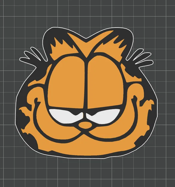 Mô hình in 3D gương mặt chú mèo Garfield trang trí độc đáo - Image 1