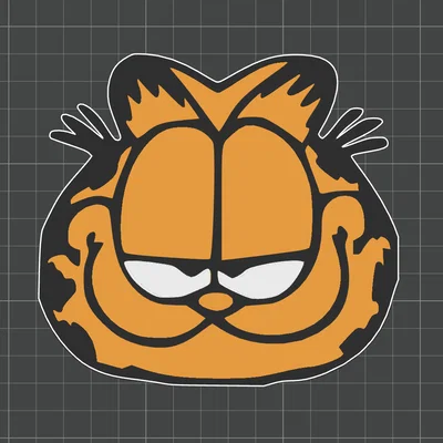 Mô hình in 3D gương mặt chú mèo Garfield trang trí độc đáo