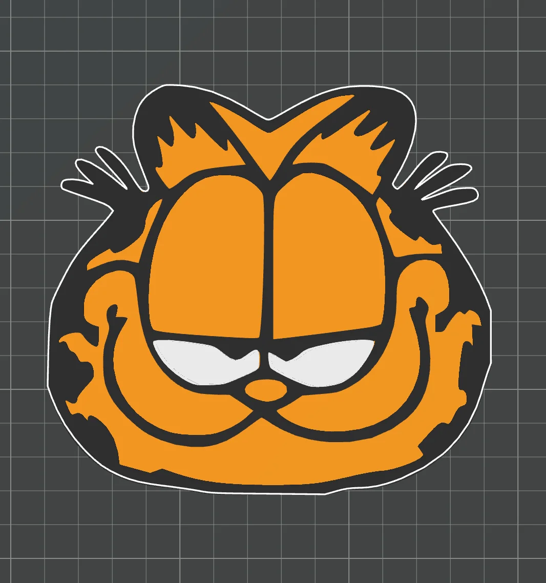 Mô hình in 3D gương mặt chú mèo Garfield trang trí độc đáo 1