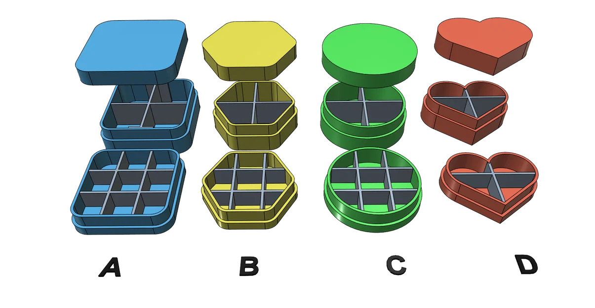 Bộ hộp đa năng có ngăn chia: Giải pháp in 3D lưu trữ đồ nhỏ cực tiện - Image 1