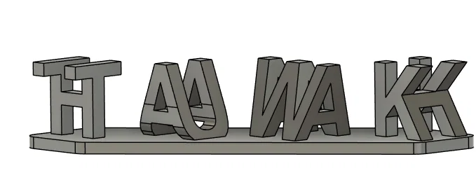 Mô hình trang trí chữ Hawk Tuah 3D - Thiết kế độc đáo cho bàn làm việc - Image 3