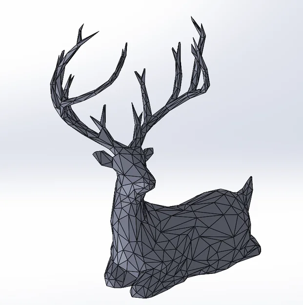 Tuần lộc Noel nằm Low Poly - Image 2