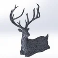Tuần lộc Noel nằm Low Poly - Thumbnail 2