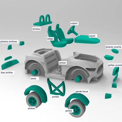 Mô hình xe hơi Car V4 - Bản thiết kế 3D thể thao ấn tượng
