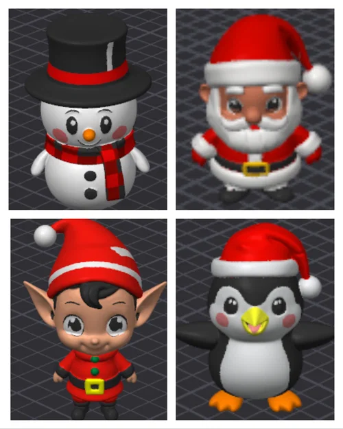 Bộ Nhân Vật Giáng Sinh Cartoon #1 - Cute Xmas MMU/MMS/AMS (Pre-Painted) - Image 1