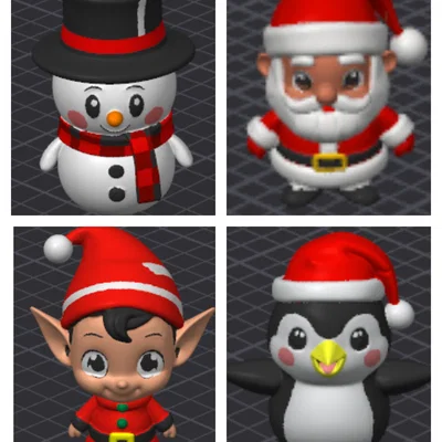 Bộ Nhân Vật Giáng Sinh Cartoon #1 - Cute Xmas MMU/MMS/AMS (Pre-Painted)