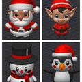 Bộ Nhân Vật Giáng Sinh Cartoon #1 - Cute Xmas MMU/MMS/AMS (Pre-Painted) - Thumbnail 2