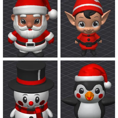 Bộ Nhân Vật Giáng Sinh Cartoon #1 - Cute Xmas MMU/MMS/AMS (Pre-Painted)