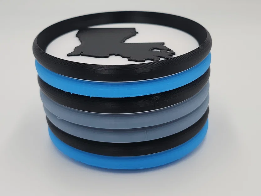 Bộ lót ly xếp chồng 50 bang Mỹ, 95mm bản emboss (nổi) - Image 3