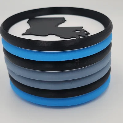 Bộ lót ly xếp chồng 50 bang Mỹ, 95mm bản emboss (nổi)