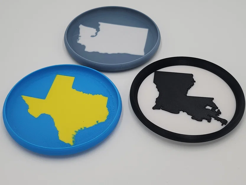 Bộ lót ly xếp chồng 50 bang Mỹ, 95mm bản emboss (nổi) - Image 4