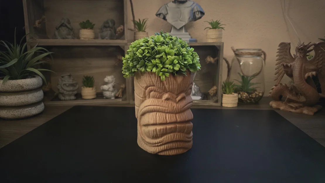Tiki Totem #01: Ống cắm bút và chậu cây trang trí độc đáo - Image 2