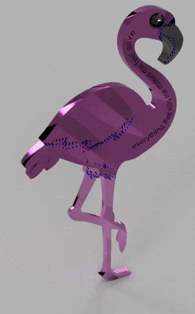 Mô hình 3D chim hồng hạc (flamingo) nghệ thuật TAROT3D độc đáo - Image 1