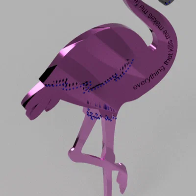 Mô hình 3D chim hồng hạc (flamingo) nghệ thuật TAROT3D độc đáo