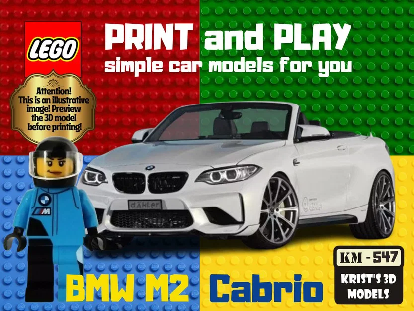 Mô hình xe BMW M2 Cabrio in 3D tương thích với trục bánh xe LEGO - Image 1