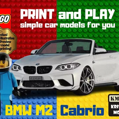 Mô hình xe BMW M2 Cabrio in 3D tương thích với trục bánh xe LEGO