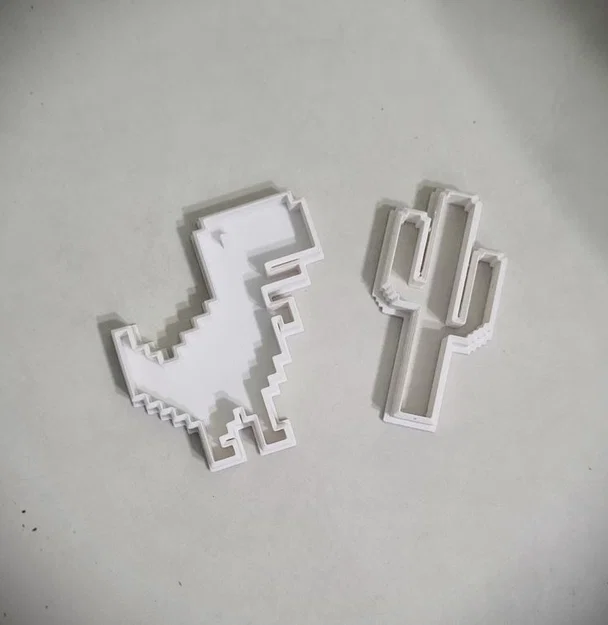 Khuôn cắt bánh quy hình khủng long Chrome Dino - Dụng cụ làm bánh 3D - Image 1