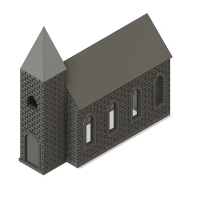 Mô hình nhà thờ cổ điển để in 3D chi tiết sắc nét
