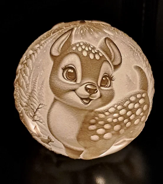 Quả cầu Litophane trang trí Giáng sinh trong rừng - Mẫu in 3D đẹp - Image 1