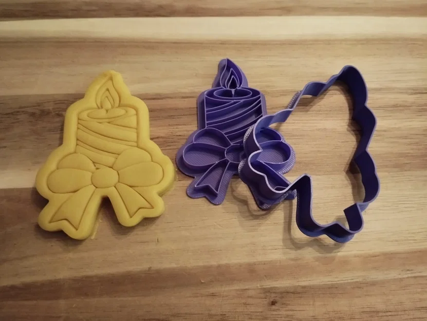 Bộ Khuôn Cắt Bánh Quy Giáng Sinh Hình Nến Và Chuông In 3D - Image 1