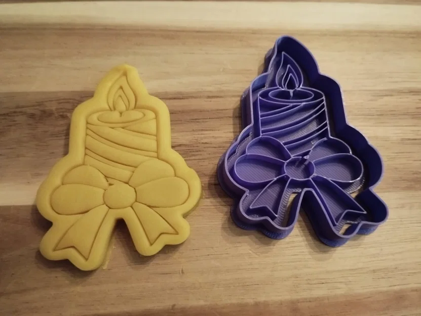 Bộ Khuôn Cắt Bánh Quy Giáng Sinh Hình Nến Và Chuông In 3D - Image 2