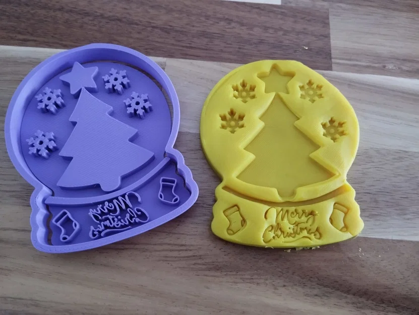 Khuôn cắt bánh quy quả cầu tuyết chủ đề Giáng sinh (3D Printed) - Image 1