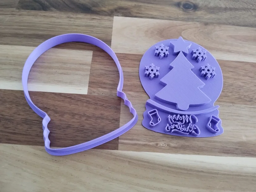Khuôn cắt bánh quy quả cầu tuyết chủ đề Giáng sinh (3D Printed) - Image 2