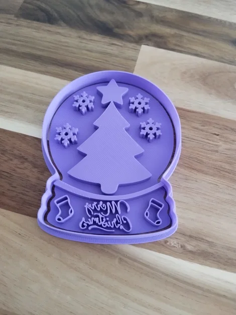 Khuôn cắt bánh quy quả cầu tuyết chủ đề Giáng sinh (3D Printed) - Image 3