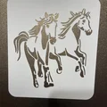 2x Ngựa Đang Chạy - Khuôn Stencil Template để vẽ & sơn - Thumbnail 1