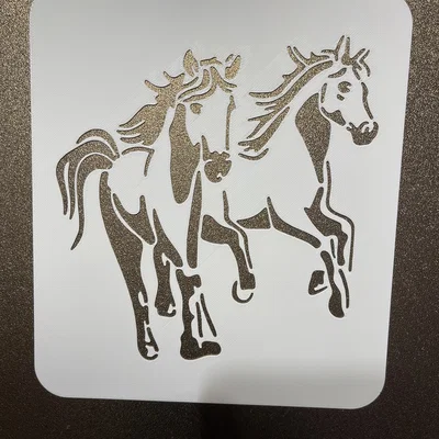2x Ngựa Đang Chạy - Khuôn Stencil Template để vẽ & sơn