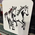 2x Ngựa Đang Chạy - Khuôn Stencil Template để vẽ & sơn - Thumbnail 2