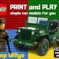 Mô hình xe Jeep Willys in 3D tương thích với LEGO cực chất - Thumbnail 1